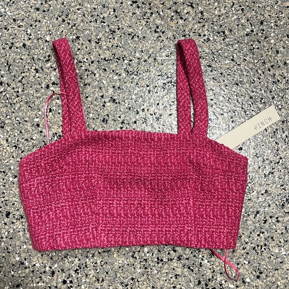 Pinch - Pink Tweed Top